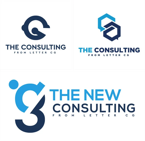 A consultoria com GG inicial bate-papo falar design logotipo — Vetor de Stock