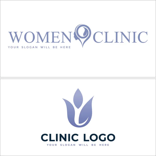 Beleza mulheres clínica spa logotipo design — Vetor de Stock