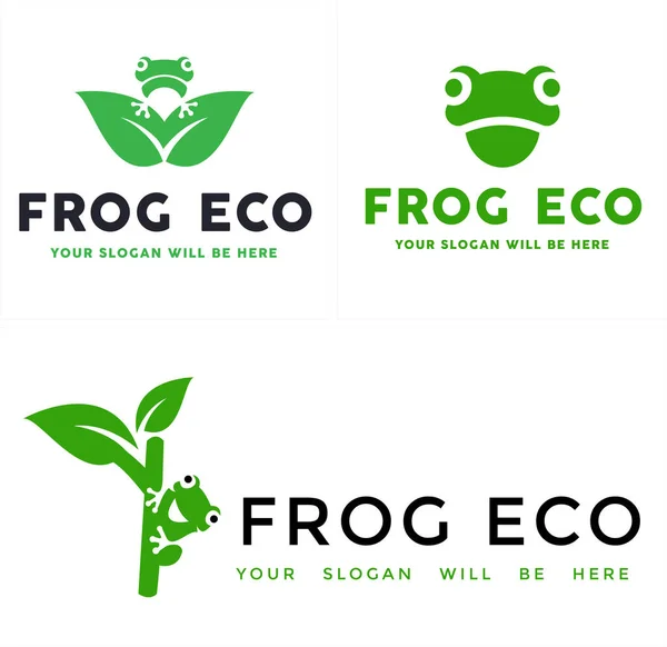 Froschblatt pflanze eco logo design — Stockvektor
