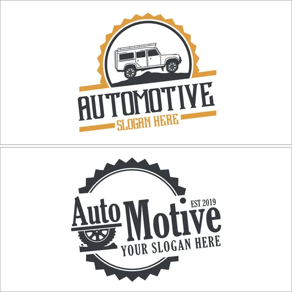 Diseño del logo de la aventura automovilística de coches todoterreno — Vector de stock