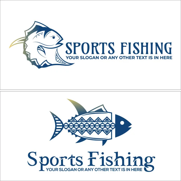 Pêche poisson sport mer logo design — Image vectorielle
