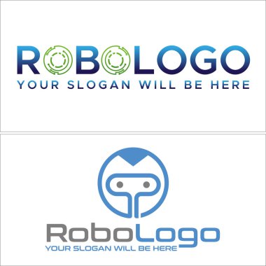 Robot teknolojisi vektör logosu tasarımı