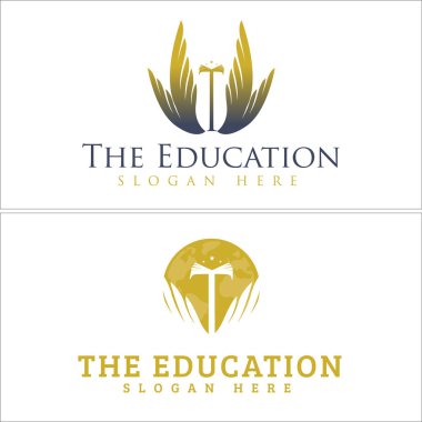 Lüks eğitim koçluğu akademi okulunun kanat simgesi logo tasarımı