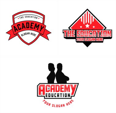 Kırmızı siyah rozet kurdelesi kare eşkenar dörtgen yıldız ve kadın siluet rozet logosu eğitim akademisi özel öğretmenlik spor antrenmanı için uygun.