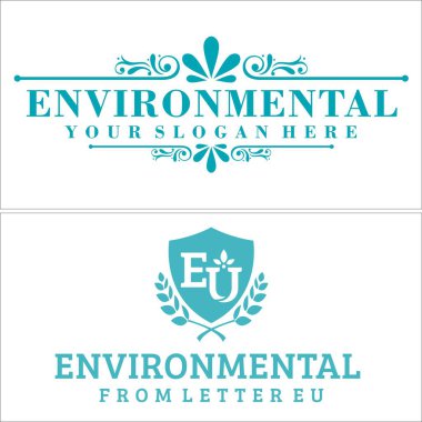 Çevresel sanat dekoratif kalkan logosu tasarımı