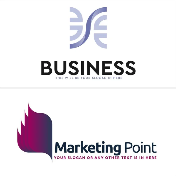 Comercialização de negócios asas de livro inicial design de logotipo — Vetor de Stock