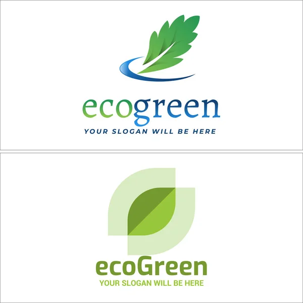 Eco grüne Blatt Eiche Landwirtschaft Go Green Logo-Design — Stockvektor