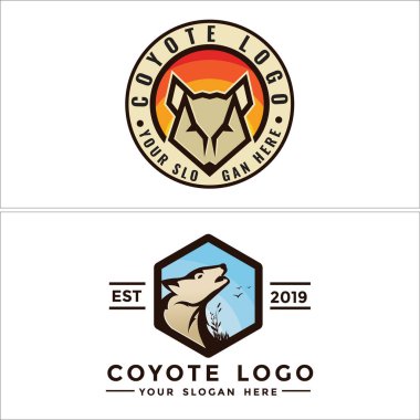 Çakal vahşi hayvan logosu tasarımı.