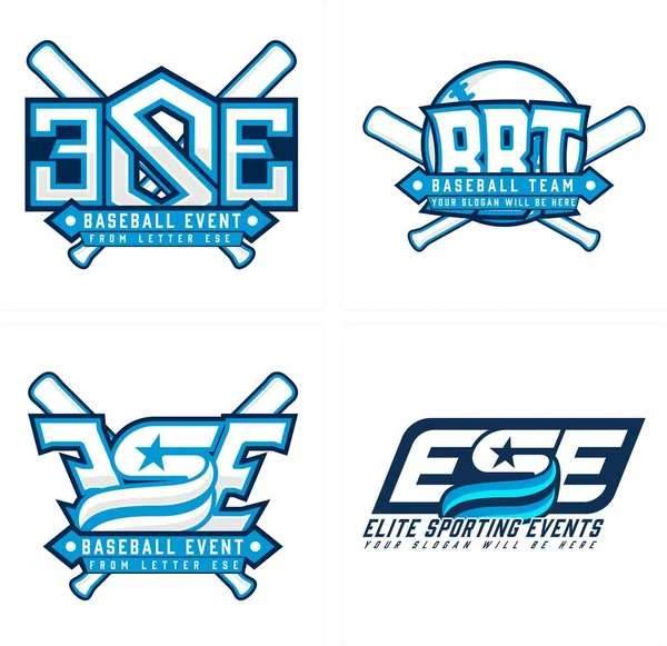 Logo emblème de baseball design — Image vectorielle