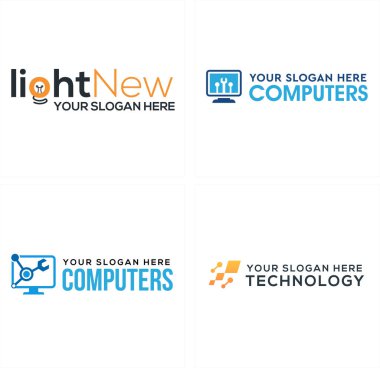 Teknoloji bilgisayar ışığı onarım servisi logosu tasarımı