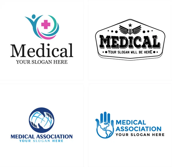 Diseño del logotipo de la fundación de atención médica global — Vector de stock