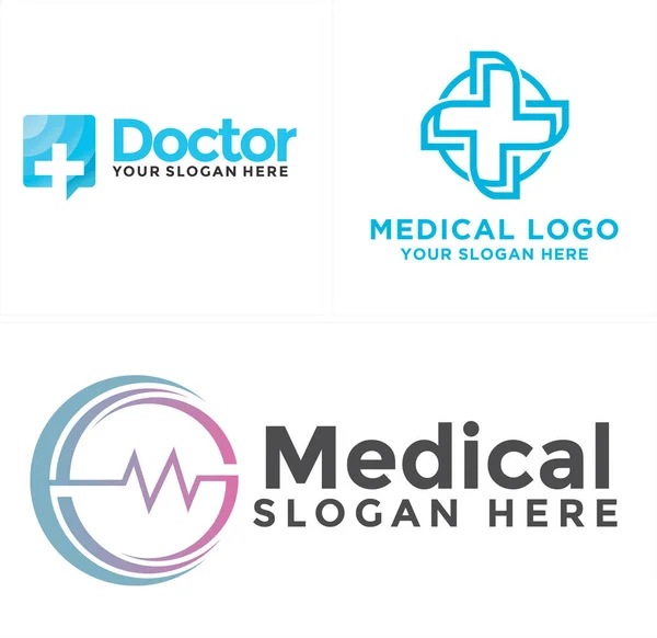 Diseño del logotipo del icono de cruz médica — Vector de stock