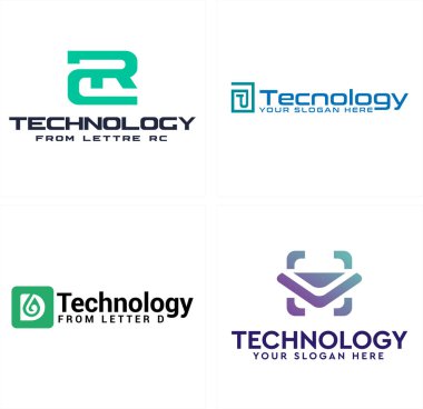 Teknoloji başlangıç simgesi logo tasarımı