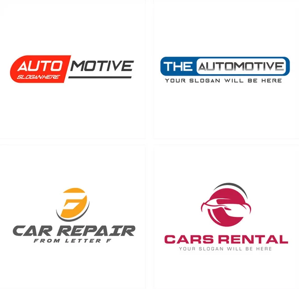 Automóviles alquiler de coches reparación logo design — Vector de stock