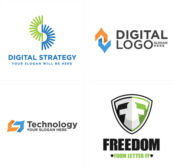 Teknik industri varumärke logotyp design — Stock vektor