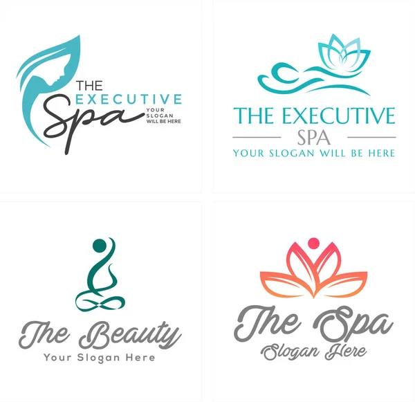 Spa bellezza donne logo design — Vettoriale Stock