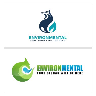 Çevresel hayvan tilki simgesi logo tasarımı