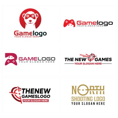 Oyun eğlence amaçlı Ferret joystick atış talimi logosu tasarımı