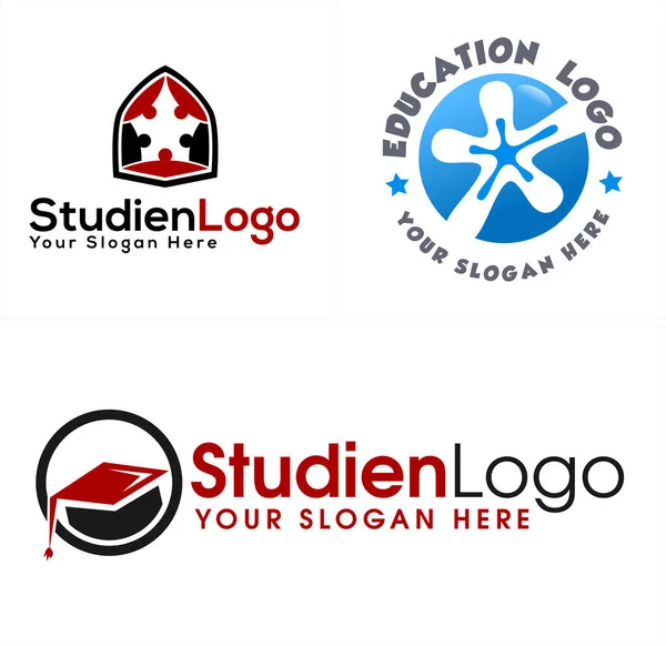 Éducation équipe d'étude personnes logo conception — Image vectorielle