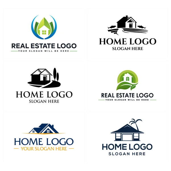 Real estate home nature selling logo design — Stock Vector