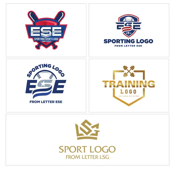 Baseball gym fitness sport logo design — Stock vektor