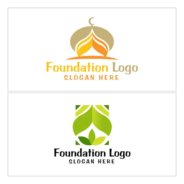 Canaux mosquée fondation bénévole logo design — Image vectorielle