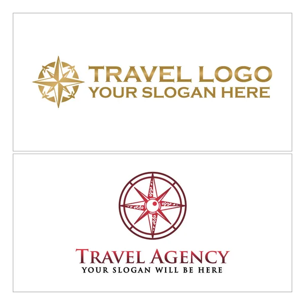 Diseño del logotipo de la brújula agencia de viajes — Archivo Imágenes Vectoriales