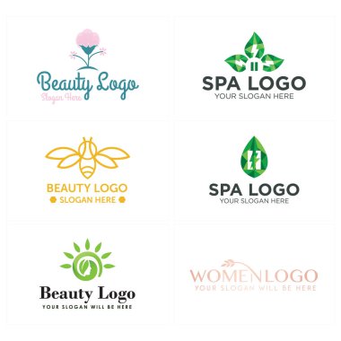 Kozmetik güzellik kadınlar için doğal logo tasarımı