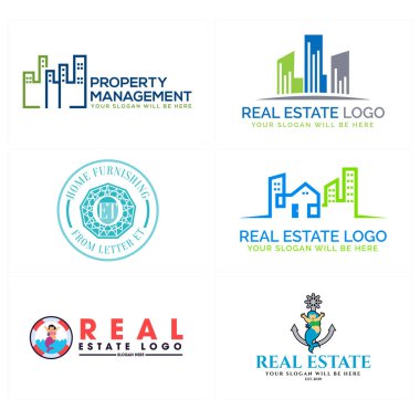 Gayrimenkul işletmeleri ev inşa etme logosu tasarımı