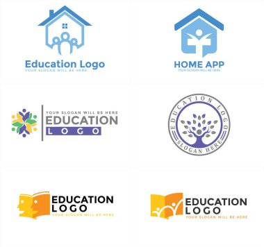 Eðitim topluluðu ev uygulamasý insanlar logo tasarımı