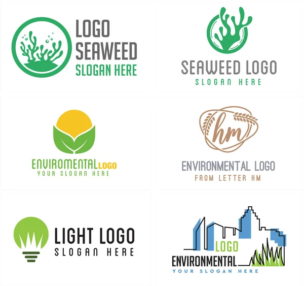 Environmental landscaping eco friendly logo design — Stock Vector