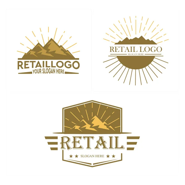 Environnement extérieur montagne aventure logo design — Image vectorielle