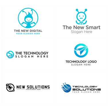 Teknoloji ağı küresel simge devresi modern logo tasarımı