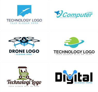 bir set teknolojisi dijital simge logosu tasarımı