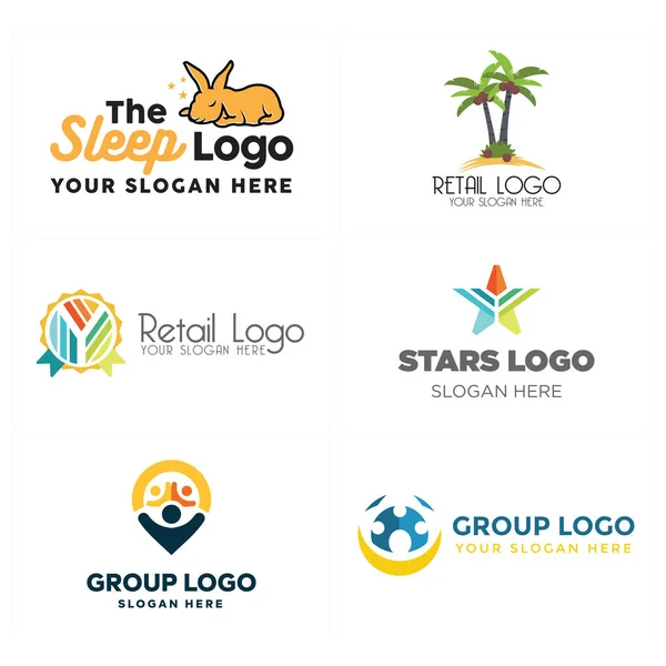 A set of retail group animal logo design — Stock Vector