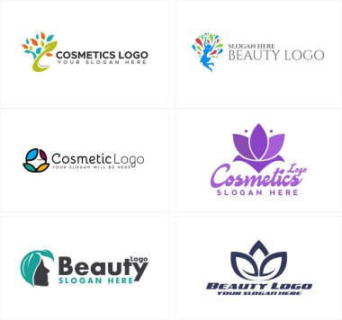 Güzellik kozmetik kadın sağlık logosu tasarımı