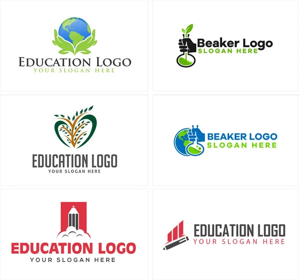 Ensemble de conception de logo éducatif — Image vectorielle