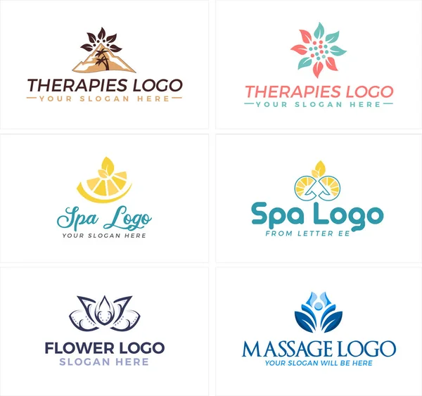 A set of spa massage therapist logo design — Stock Vector