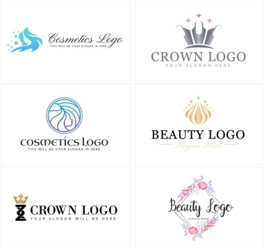 Kozmetik güzellik kadınları çiçek logosu tasarımı