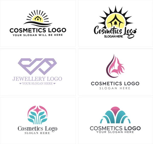 Cosmetics beauty spa women logo design — Stock Vector