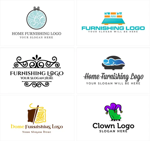 Set of home furnishing logo design — Stock Vector