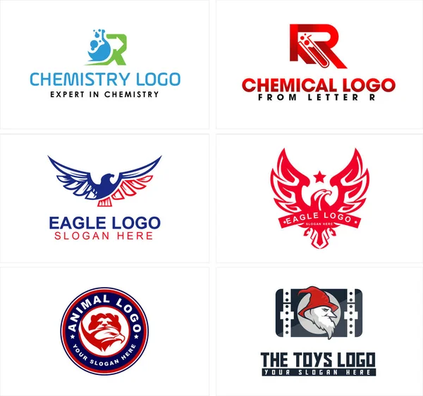 Diseño del logotipo del laboratorio de química animal — Vector de stock