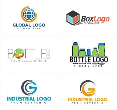 Endüstriyel küresel ambalaj şişesi logosu tasarımı