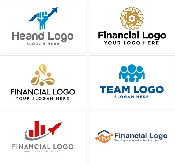 Negócios financeiros gráfico de seta projeto do logotipo do foguete —  Vetores de Stock