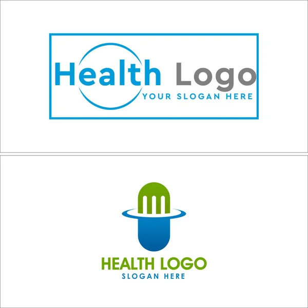 Diseño del logotipo de la farmacia de medicina sanitaria — Vector de stock