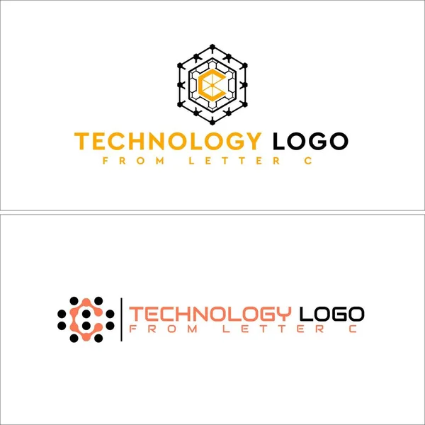 Tech protect hexagon software logo design — Stock Vector