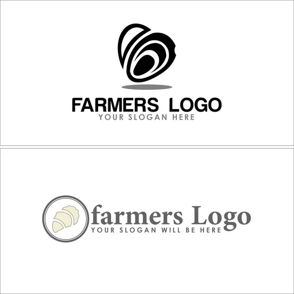 Producteurs fournisseurs icône huître logo design — Image vectorielle
