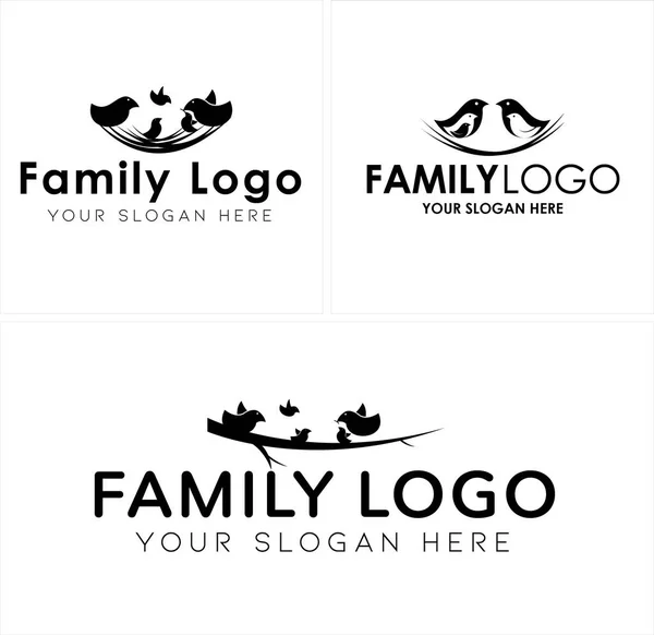 Set of family bird vector logo design — Stock Vector