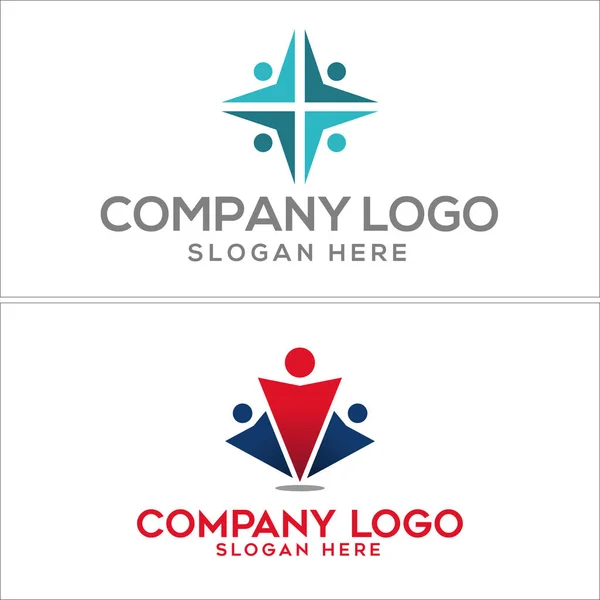 Community-Logo-Design für gemeinnützige Menschen — Stockvektor