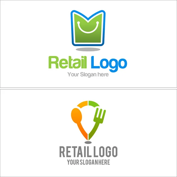 Retail food point store logo design — Stock Vector